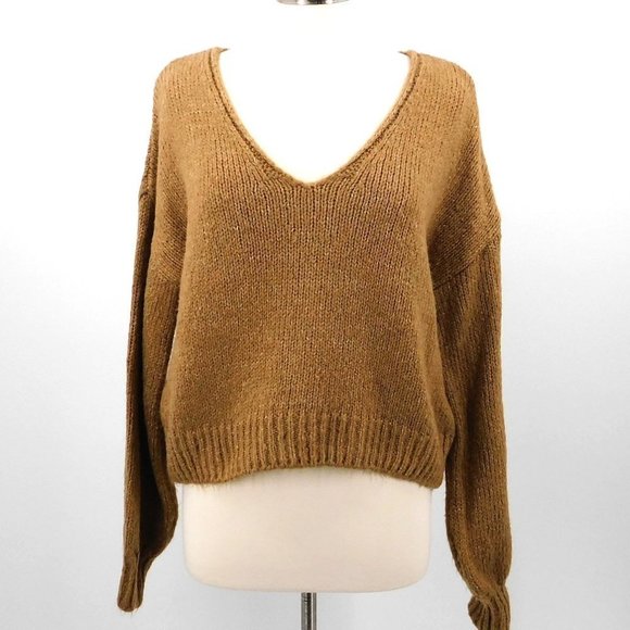 Urban Outfitters "Mia" Carmel Knit Drop Shoulder Sweater - Picture 3 of 9